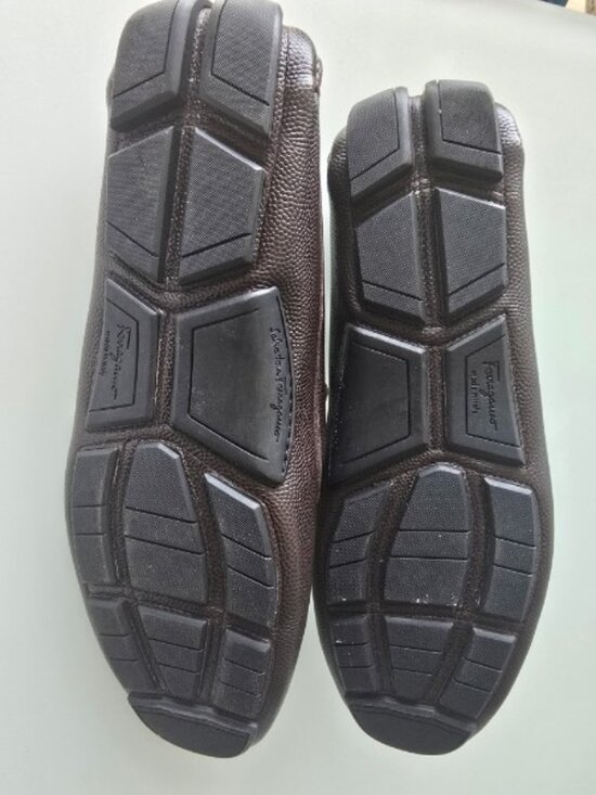 Salvatore Ferragamo Men\'s Brown Leather Loafers Size 12
